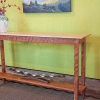 Curly Cherry Console Table Maple Top